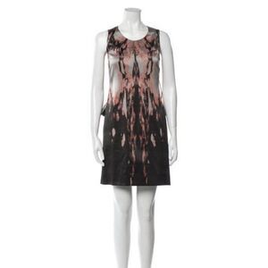 Givenchy Authentic Silk Black Gray Coral Orange Tank Mini Dress 38 Small Italy